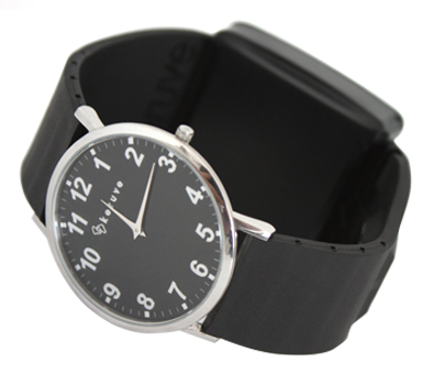 GPS watch for man with black strap and black dial
