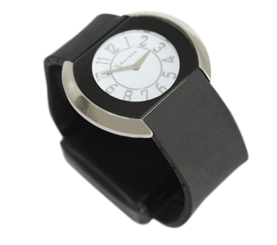 GPS watch for man with black strap and white dial